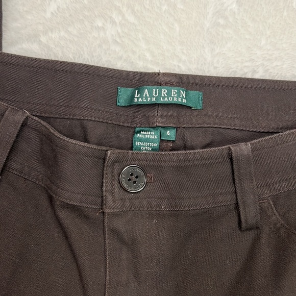 Lauren Ralph Lauren Women’s Brown Cropped Pants- Size 6- 98% Cotton - Picture 2 of 2